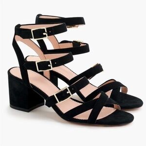 J. Crew Suede Olivia Gladiator Sandals in Black size 8 NWTS